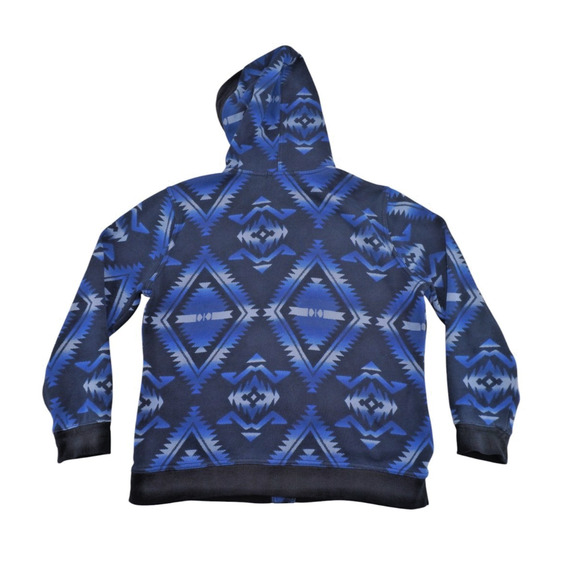Lauren Jeans Co Ralph Lauren Aztec Hoodie Jacket Blue Southwest Print Size L - Picture 6 of 7